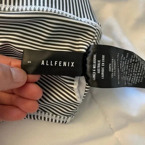 All Fenix Sports Bra grey and white stripes size small,  yoga, running, cycling. - Picture 7 of 11